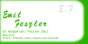 emil feszler business card